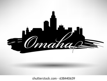 Vector Graphic Design of Omaha City Skyline