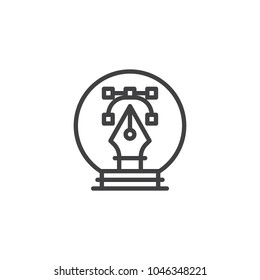 Vector graphic design pen outline icon. linear style sign for mobile concept and web design. Writing simple line vector icon. Symbol, logo illustration. Pixel perfect vector graphics