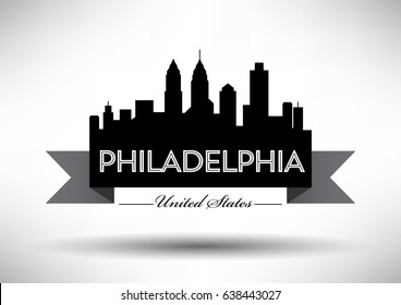 Vector Graphic Design of Philadelphia City Skyline