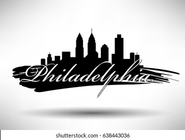 Vector Graphic Design of Philadelphia City Skyline