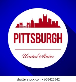 Vector Graphic Design of Pittsburgh City Skyline
