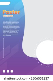 vector graphic design of a poster template with purple blue gradient color
