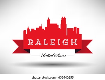 Vector Graphic Design of Raleigh City Skyline