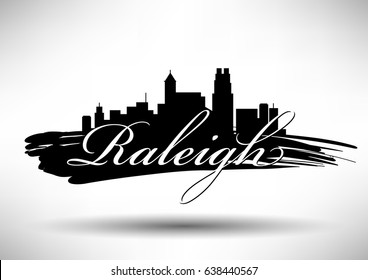 Vector Graphic Design of Raleigh City Skyline