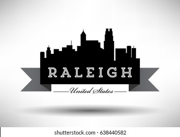 Vector Graphic Design of Raleigh City Skyline