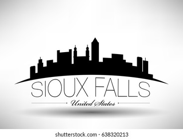 Vector Graphic Design of Sioux Falls City Skyline