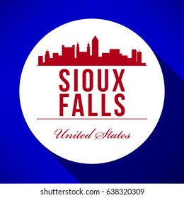 Vector Graphic Design of Sioux Falls City Skyline