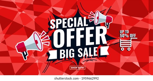 vector graphic design of special offer big sale abstract sale banner promotion