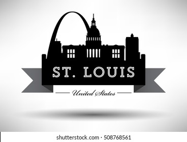 Vector Graphic Design of St. Louis City Skyline