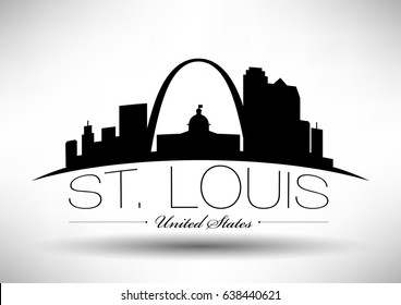 Vector Graphic Design of St. Louis City Skyline