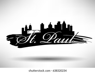 Vector Graphic Design of St. Paul City Skyline