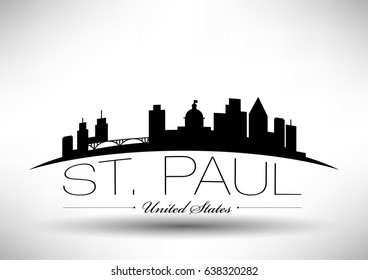 Vector Graphic Design of St. Paul City Skyline