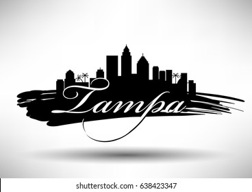 Vector Graphic Design of Tampa City Skyline