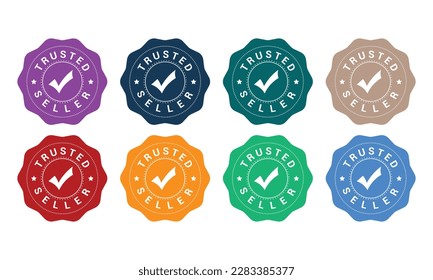 vector graphic design, trusted stamp, label, sticker vector icon sign