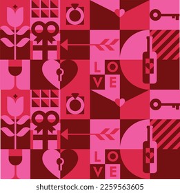 vector graphic design of valentine element with geometric concept pattern perfect for element with valentine day theme