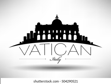 Vector Graphic Design of Vatican City Skyline