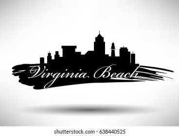Vector Graphic Design of Virginia Beach City Skyline