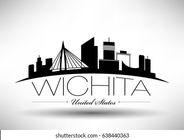 Vector Graphic Design of Wichita City Skyline