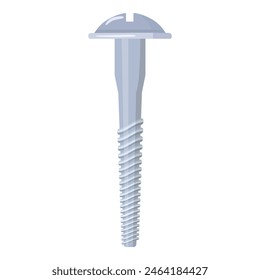 Vector graphic of a detailed metal screw with a sharp point, useful for construction concepts