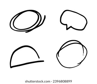 Vector graphic details for design. Set of hand drawn doodles and doodles. On a white isolated background. EPS10