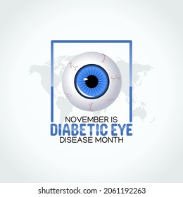 vector graphic of diabetic eye disease month good for diabetic eye disease month celebration. flat design. flyer design.flat illustration.