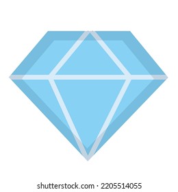 Vector graphic of diamond. Blue diamond illustration with flat design style. Suitable for content design assets
