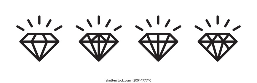 Vector graphic of diamond icon collection  Jewelry icon