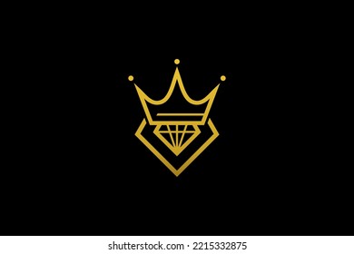 vector graphic of diamond king logo template, jewelry logo symbol, luxury diamond icon