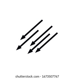 Vector graphic different dark arrow set moving up on white background in the cell. Flat doodle style creative design for web, site, banner, poster