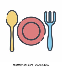 Vector Graphic of Dinner - Line Cut Style - simple illustration. Editable stroke. Design template vector.outline style design.Vector graphic illustration