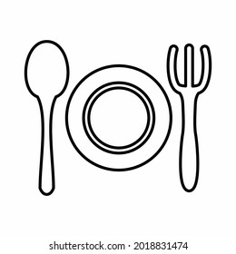 Vector Graphic of Dinner - Line Style - simple illustration. Editable stroke. Design template vector.outline style design.Vector graphic illustration