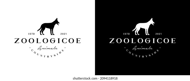 Vector graphic of dog vintage logo design