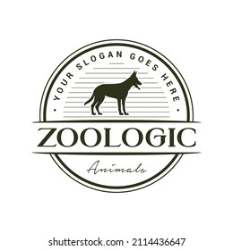 Vector graphic of dog vintage logo design