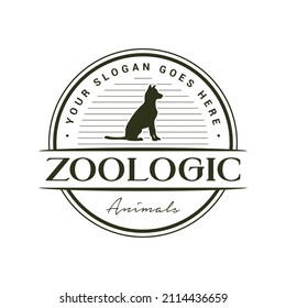 Gráfica vectorial del diseño del logo de la cosecha de perros