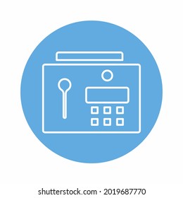 Vector Graphic of Door Security Lock - Blue Monochrome Style - simple illustration. Editable stroke. Design template vector.outline style design.Vector graphic illustration
