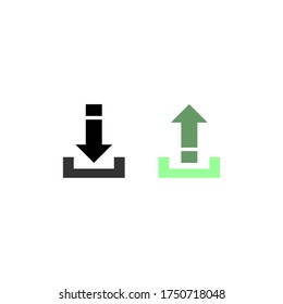 vector graphic of downloadn and upload icon with black and green color