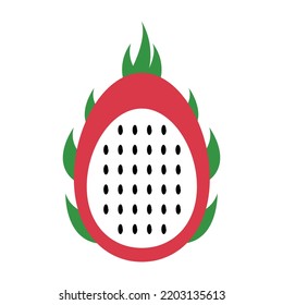 Vector graphic of dragon fruit. Red dragon fruit illustration with flat design style. Suitable for menu or content design assets