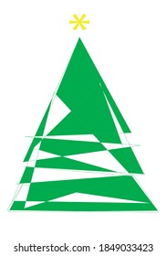 vector graphic drawing merry Christmas tree card