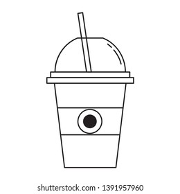 A vector graphic of drink cup icon flat design