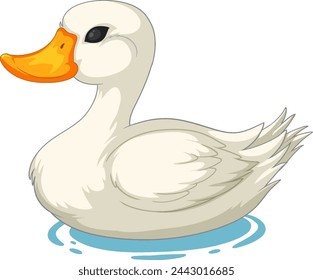 Vector graphic of a duck floating peacefully