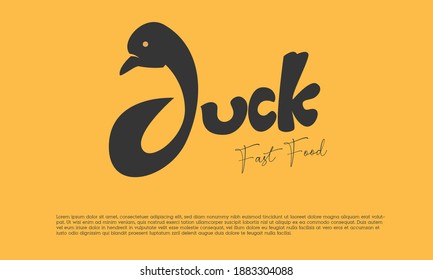 vector graphic of duck logo icon for fast food