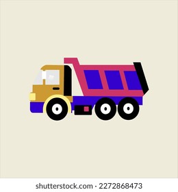 Vector graphic of dump truck car illustration suitable for information background and information icon