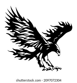 Vector graphic of eagle icon. Eagle logo. Line drawing. Great for car stickers, motorbikes, and t-shirts. Transparent background