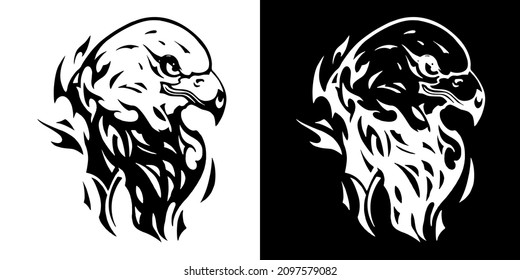 Vector graphic of eagle icon. Eagle logo. Line drawing. Great for car stickers, motorbikes, and t-shirts. Transparent background