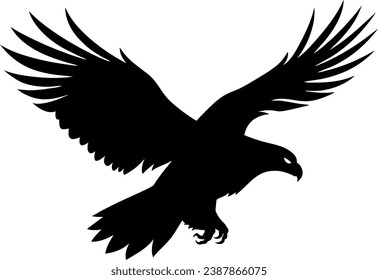 Gráfico vectorial del icono del águila. Logo de Eagle. Dibujo de línea. Ideal para pegatinas, motocicletas y camisetas. Fondo transparente
