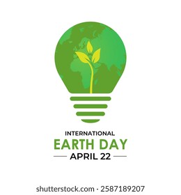 Vector graphic of Earth day is observed every year on April 22. Support for environmental protection and raise awareness about the importance of preserving our planet. Banner poster.