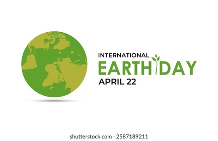 Vector graphic of Earth day is observed every year on April 22. Support for environmental protection and raise awareness about the importance of preserving our planet. Banner poster.