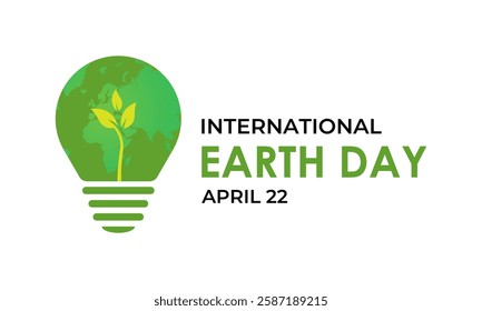 Vector graphic of Earth day is observed every year on April 22. Support for environmental protection and raise awareness about the importance of preserving our planet. Banner poster.