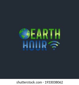 vector graphic of earth hour good for earth hour celebration. flat design. flyer design.flat illustration.