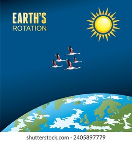 Vector graphic of earth's rotation day day good for earth's rotation day celebration.